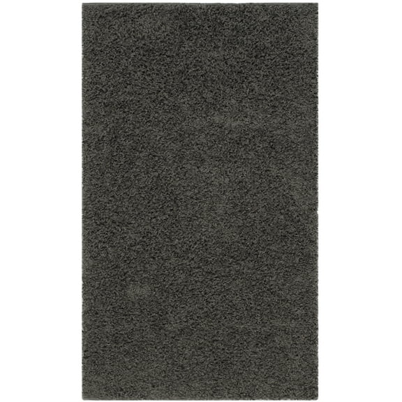 SAFAVIEH Athens Solid Plush Shag Area Rug, Dark Grey, 4' x 6'