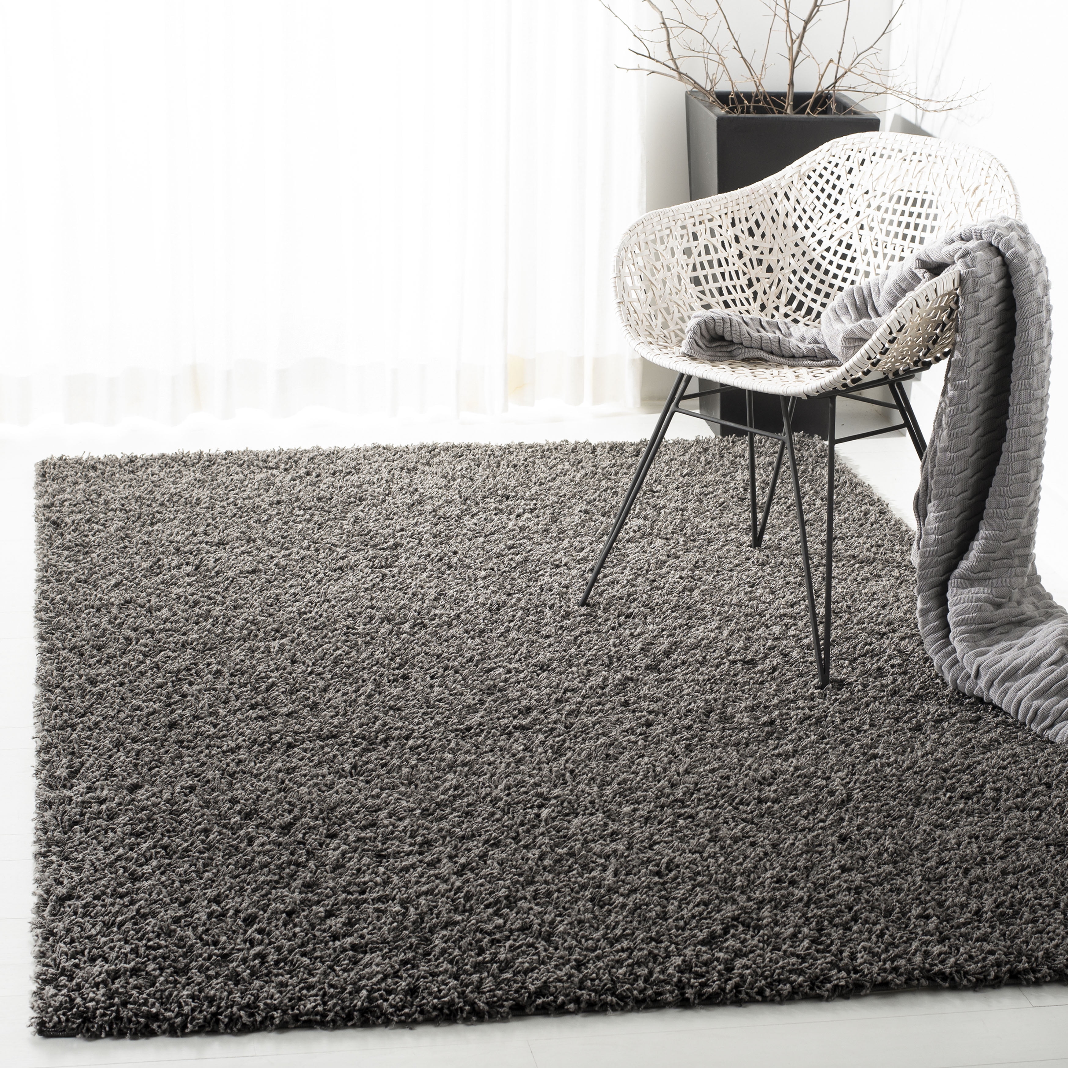 Safavieh Athens Talia Solid Shag Area Rug, Dark Gray, 6' x 9'