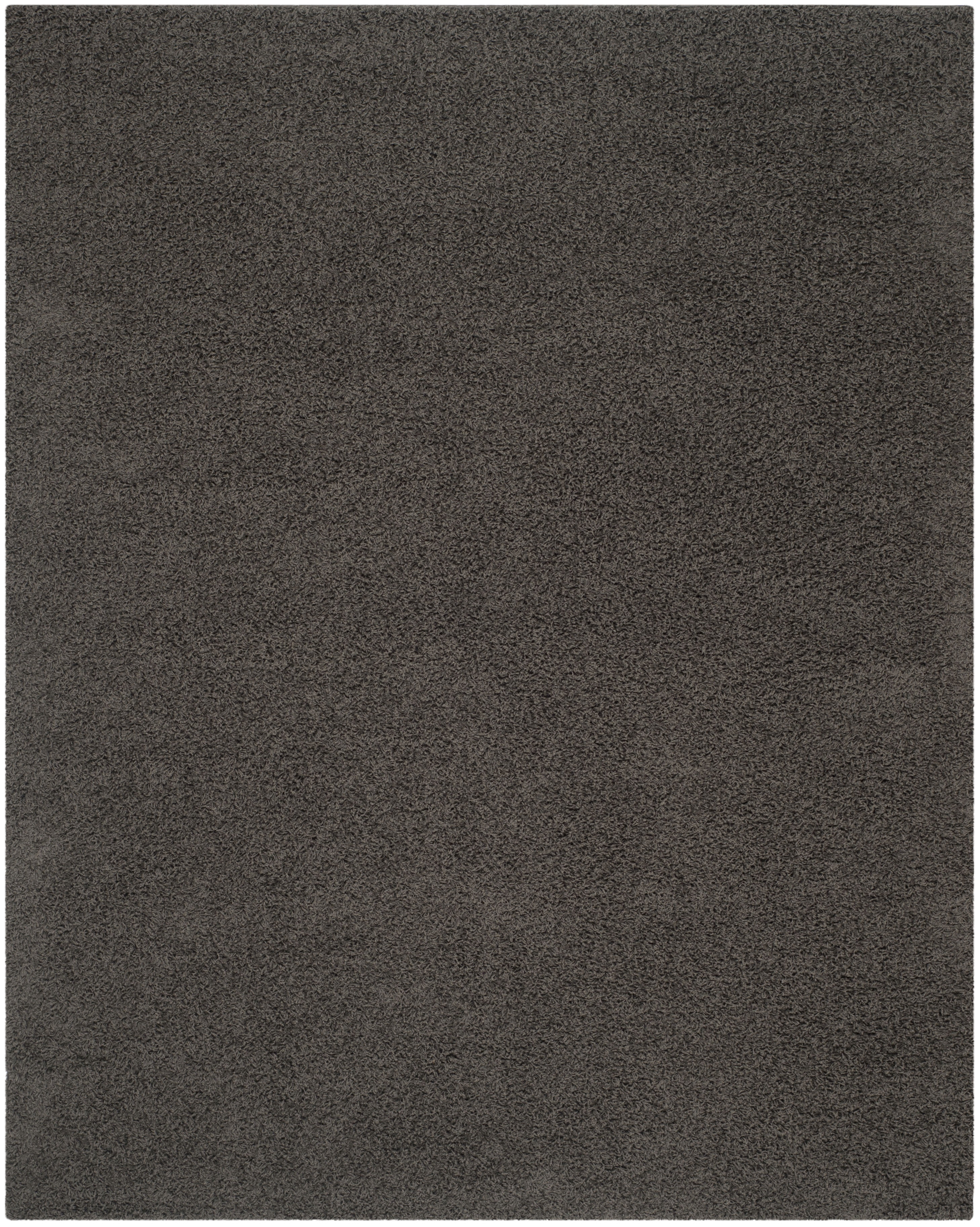 Athens Luxe Shag 9' x 12' Hand-Knotted Synthetic Area Rug in Dark Grey