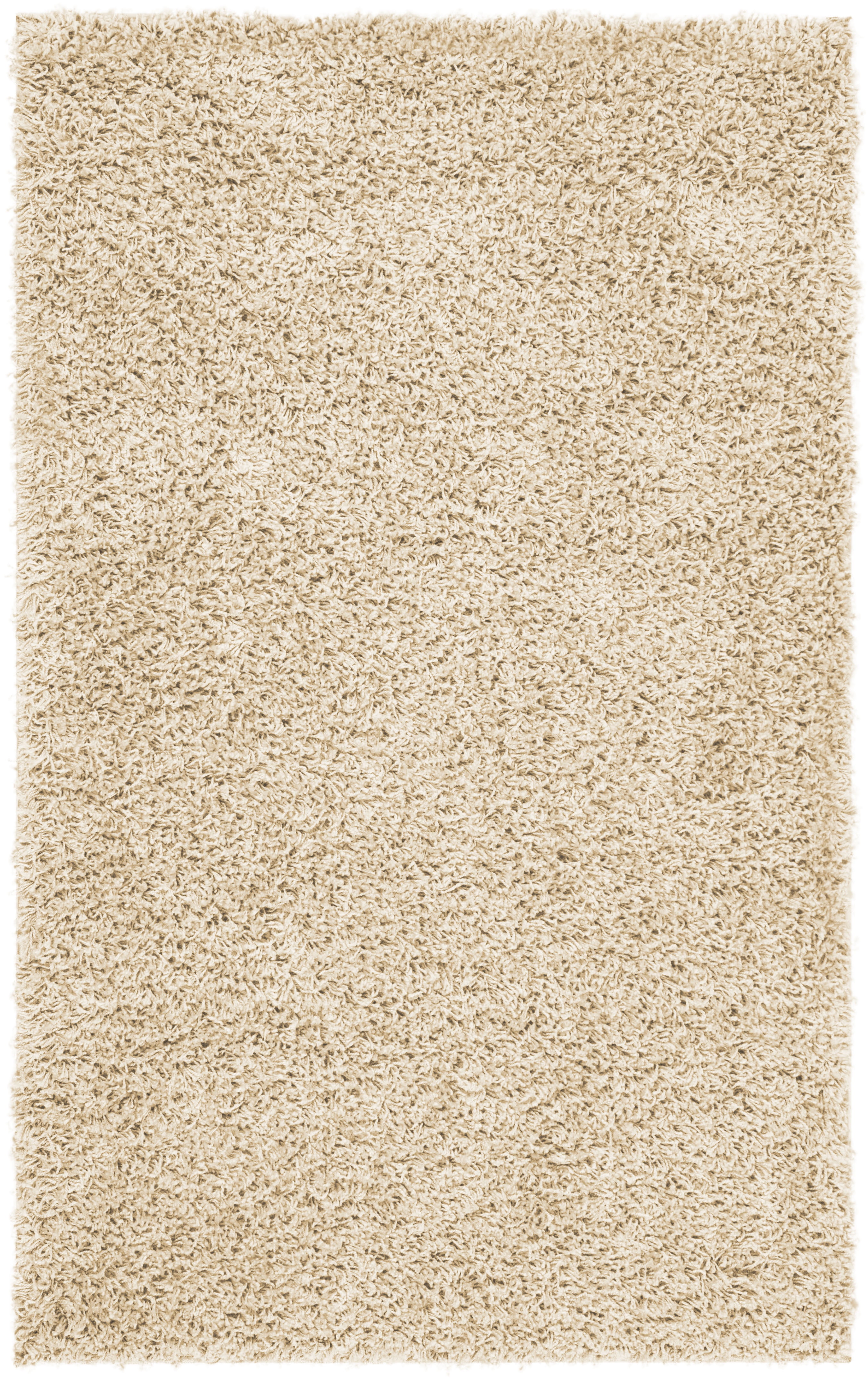 Ivory Soft Shag 4' x 6' Hand-Knotted Synthetic Area Rug