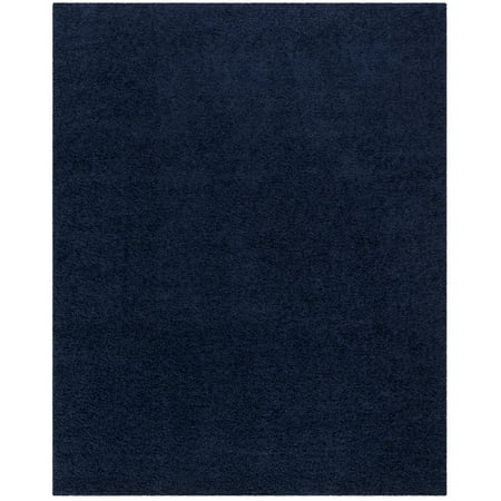 SAFAVIEH Athens Solid Plush Shag Area Rug, Navy, 10' x 14'