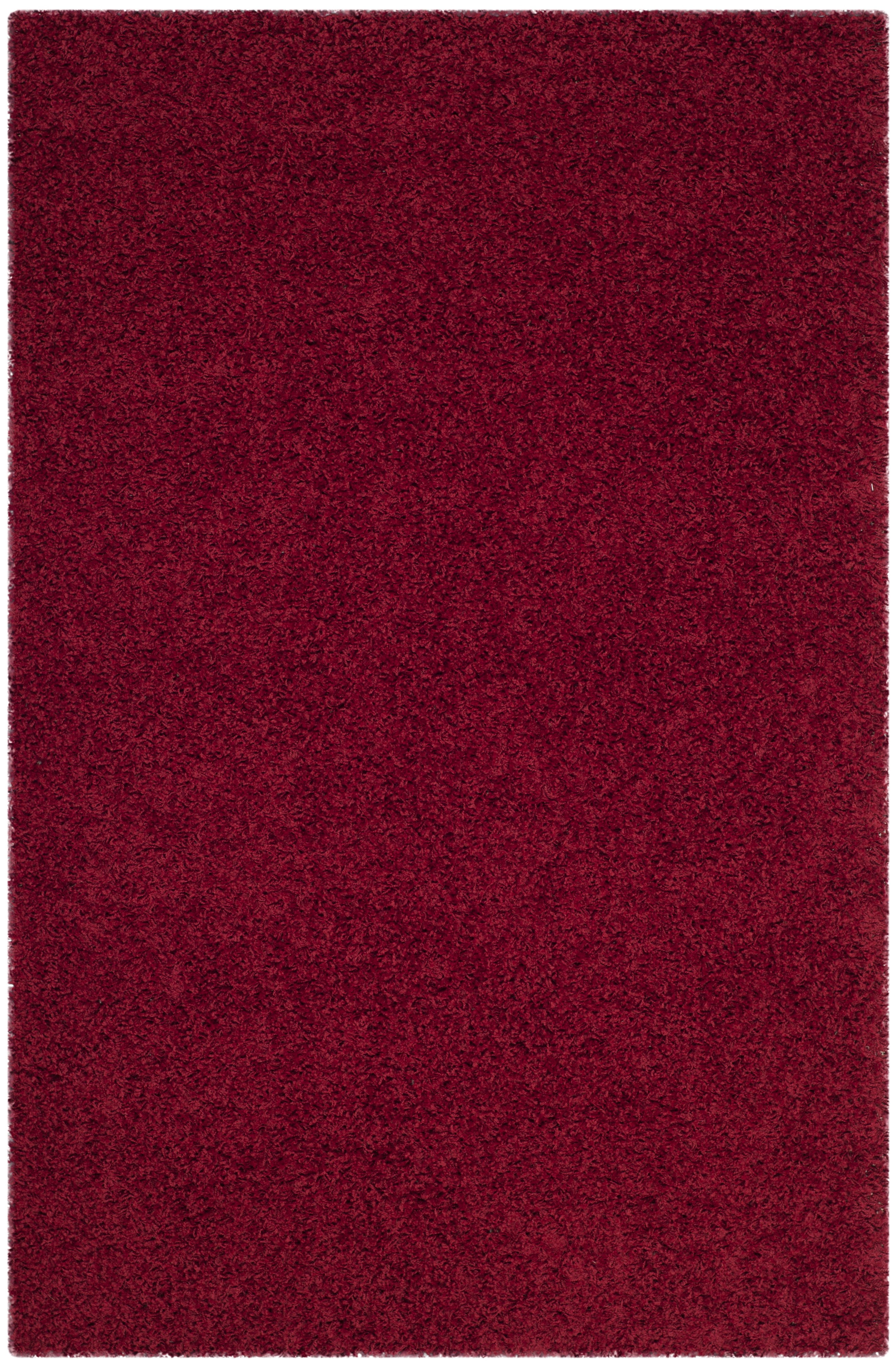 Athens Red Synthetic Shag Area Rug, 3' x 5'