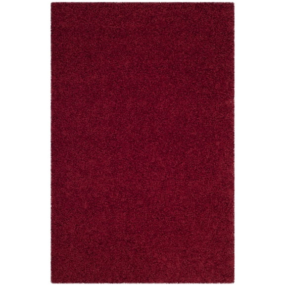 SAFAVIEH Athens Solid Plush Shag Area Rug, Red, 3' x 5'