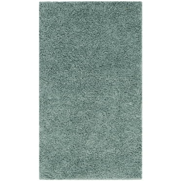 SAFAVIEH Athens Solid Plush Shag Area Rug, Seafoam, 3' x 5'