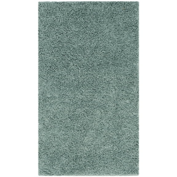 SAFAVIEH Athens Solid Plush Shag Area Rug, Seafoam, 3' x 5'