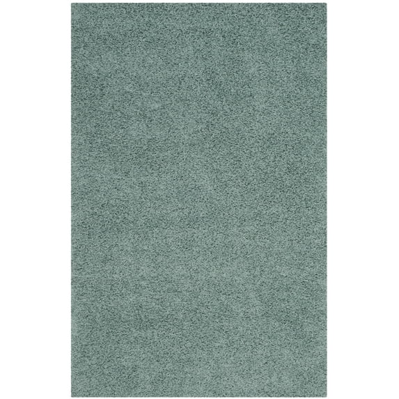 SAFAVIEH Athens Solid Plush Shag Area Rug, Seafoam, 4' x 6'