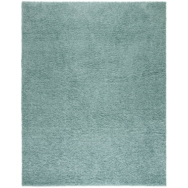 SAFAVIEH Athens Solid Plush Shag Area Rug, Seafoam, 9' x 12'