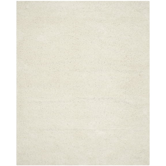 SAFAVIEH Athens Solid Plush Shag Area Rug, White, 8' x 10'