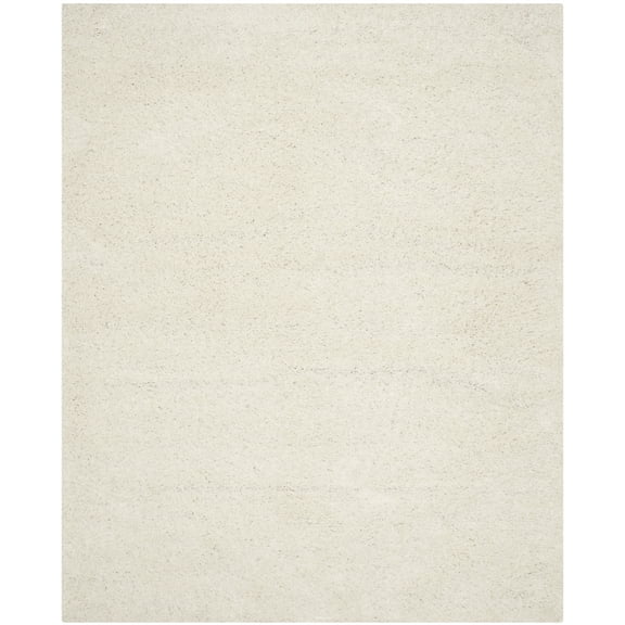 SAFAVIEH Athens Solid Plush Shag Area Rug, White, 9' x 12'