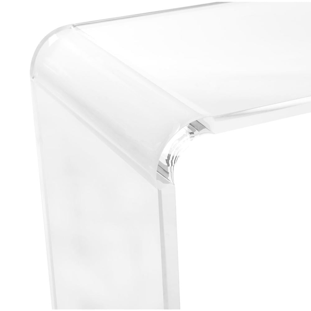Atka Clear Acrylic Rectangular Console Table with Storage
