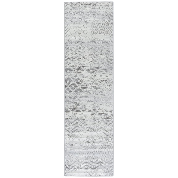 SAFAVIEH Atlas Frank Zig-Zag Runner Rug, Charcoal/Grey, 2'2" x 8'