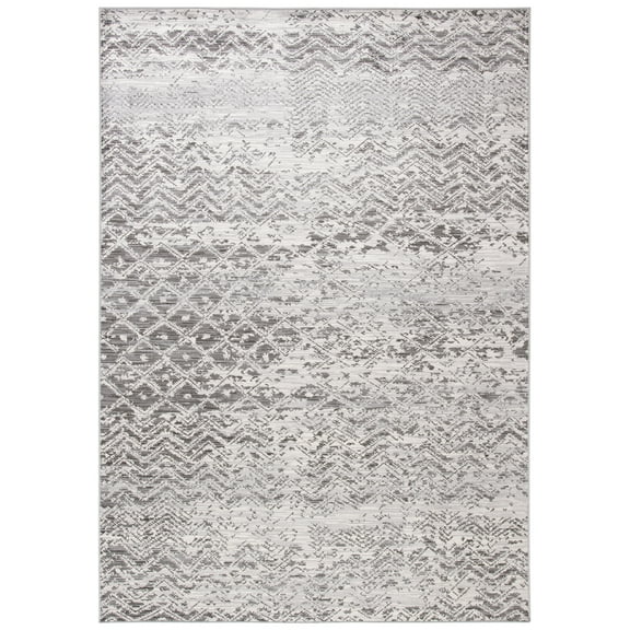 SAFAVIEH Atlas Frank Zig-Zag Area Rug, Charcoal/Grey, 7'10" x 10'