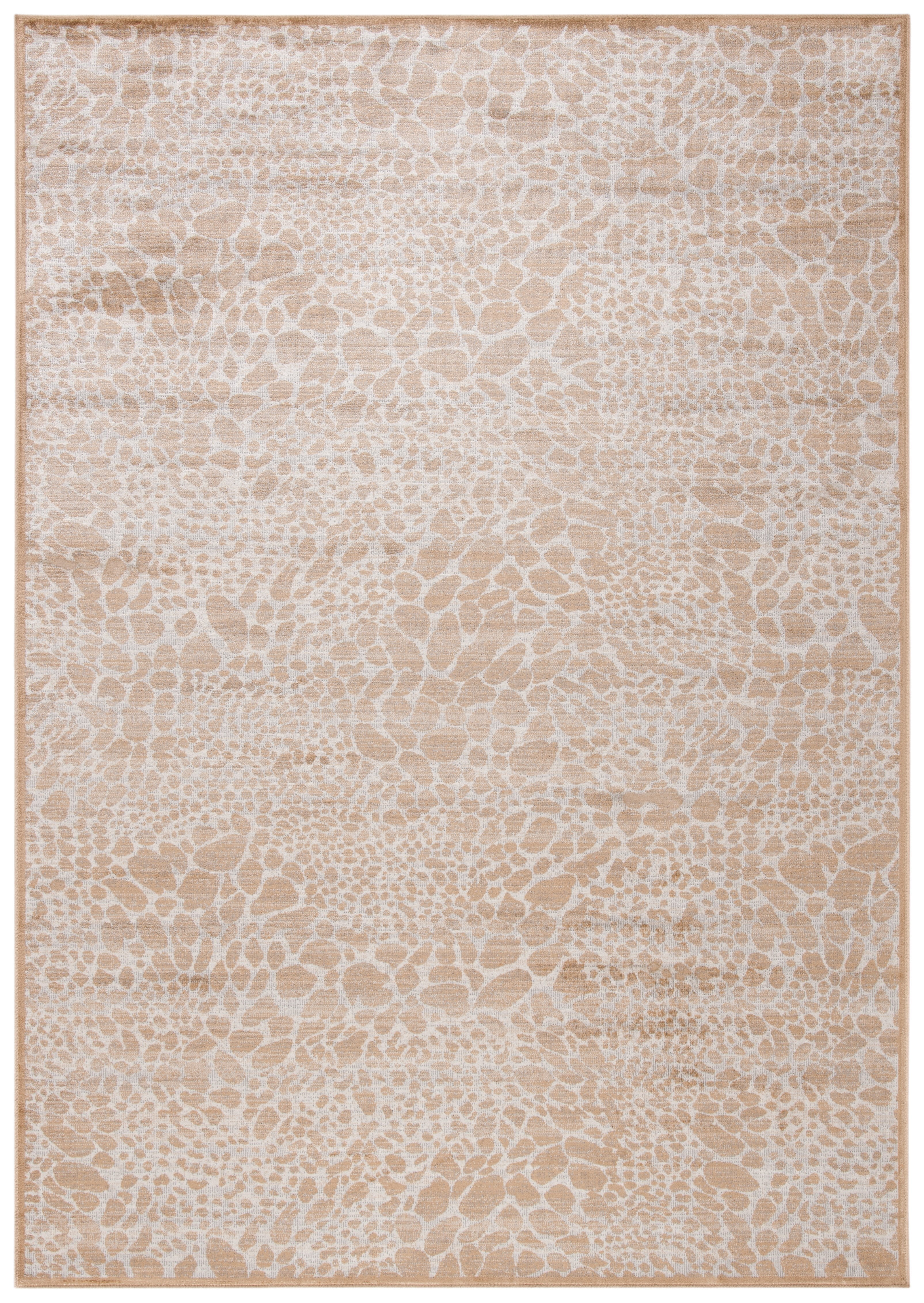 Atlas Ivory and Beige Rectangular Viscose Area Rug