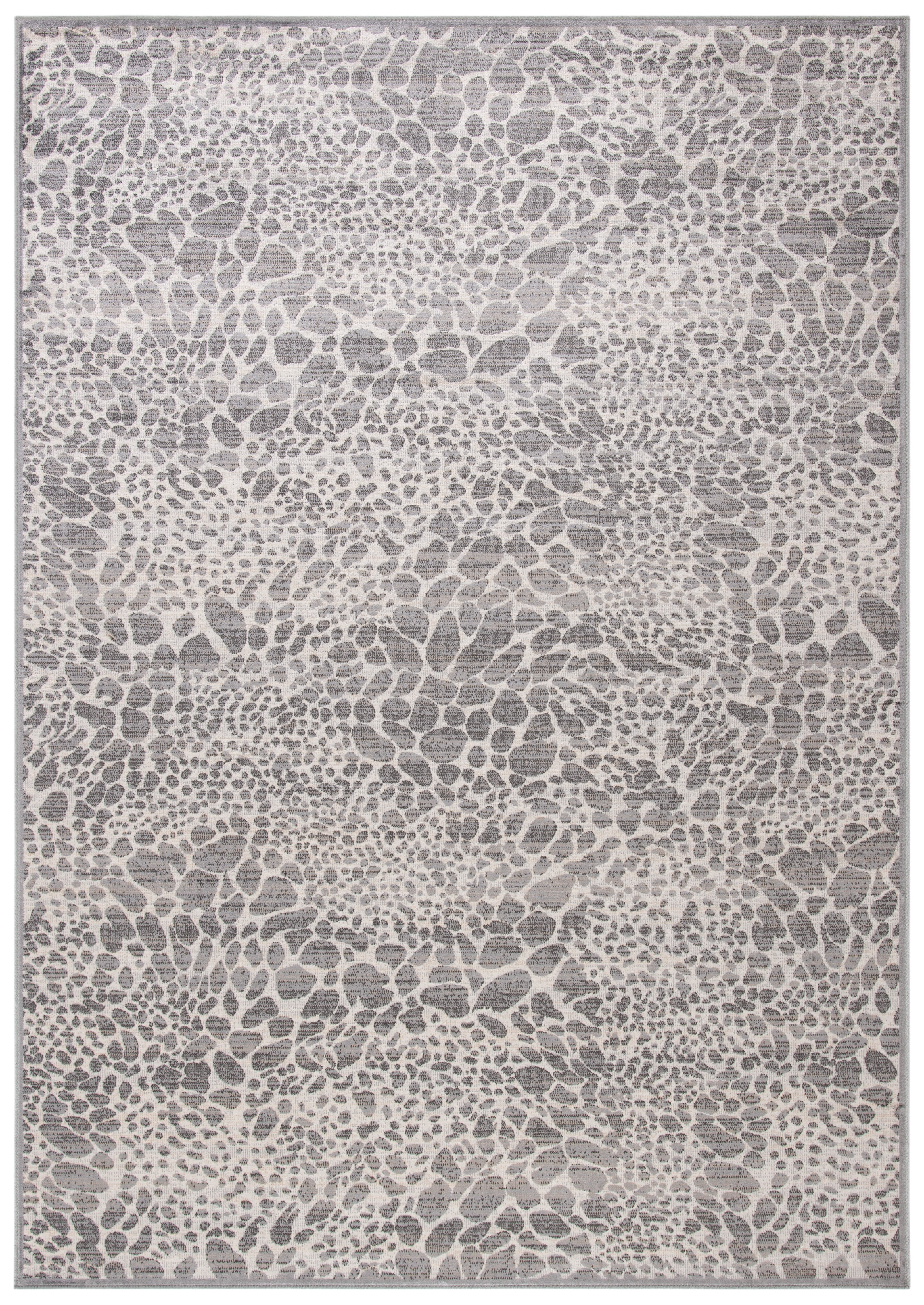 Elysian Ivory & Grey Hand-Knotted Viscose Area Rug - 7'10" x 10'