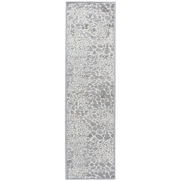 SAFAVIEH Atlas Giles Dot-Print Runner Rug, Ivory/Grey, 2'2" x 8'