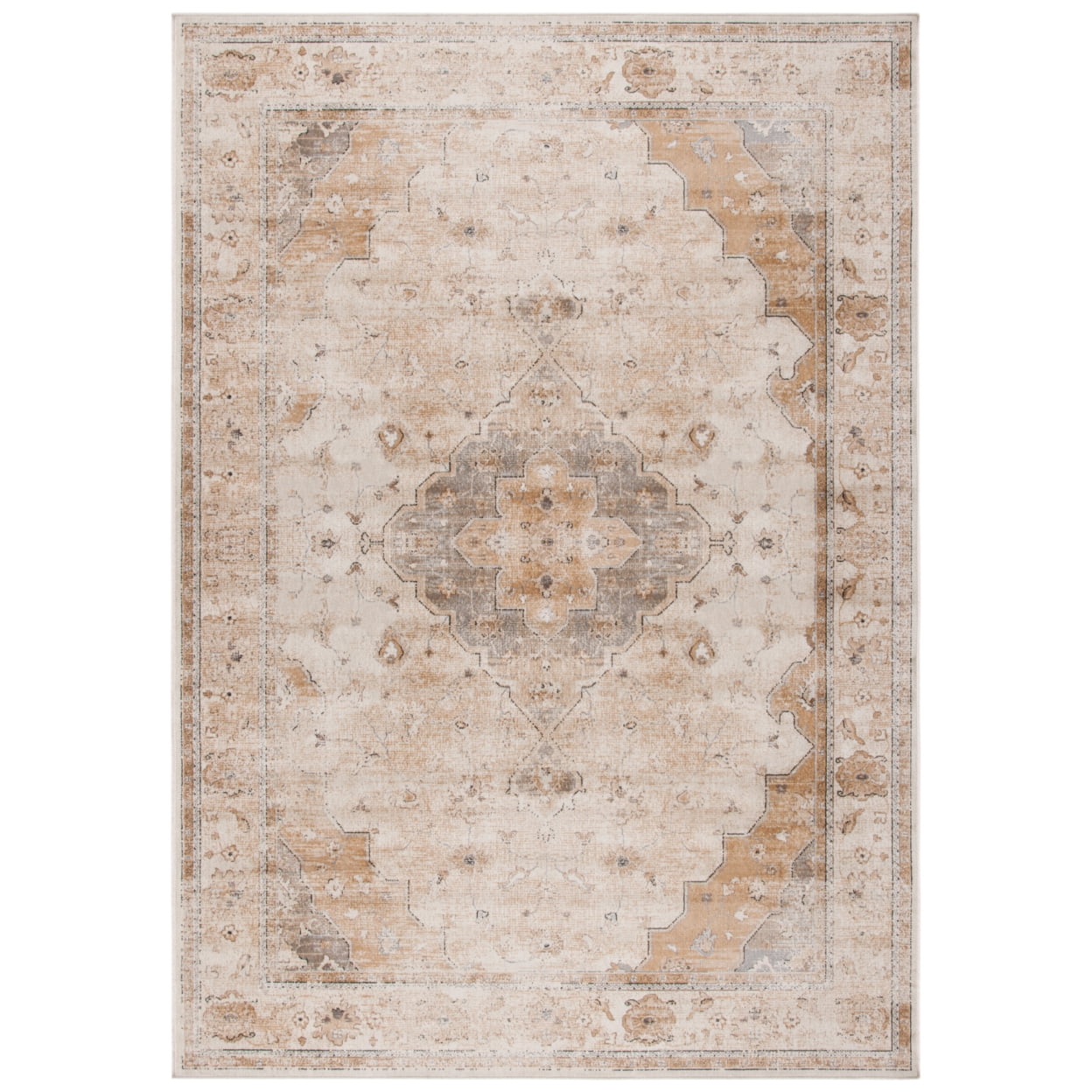 SAFAVIEH Atlas Janey Distressed Area Rug, Ivory/Beige, 5'3" x 7'7"