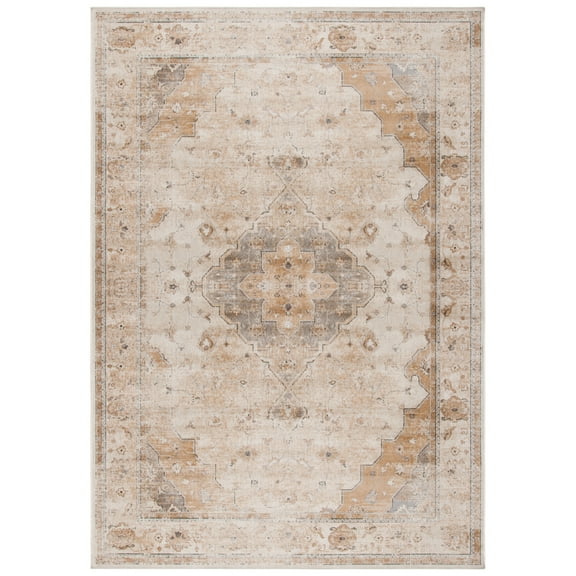 SAFAVIEH Atlas Janey Distressed Area Rug, Ivory/Beige, 5'3" x 7'7"