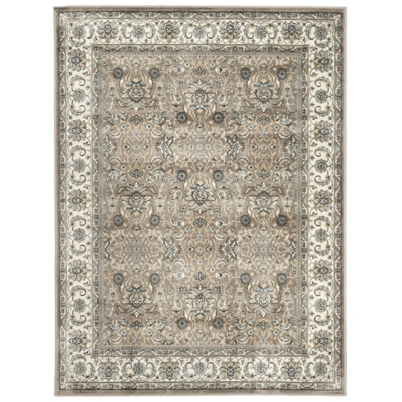 SAFAVIEH Atlas Kostadin Traditional Area Rug, Taupe/Blue, 3'3" x 4'7"