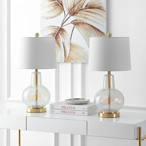 SAFAVIEH Atlas Modern Rustic 24 in. H Table Lamp, Luster Crackle