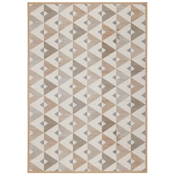 SAFAVIEH Atlas Trina Geometric Runner Rug, Beige/Grey, 2'2" x 8'