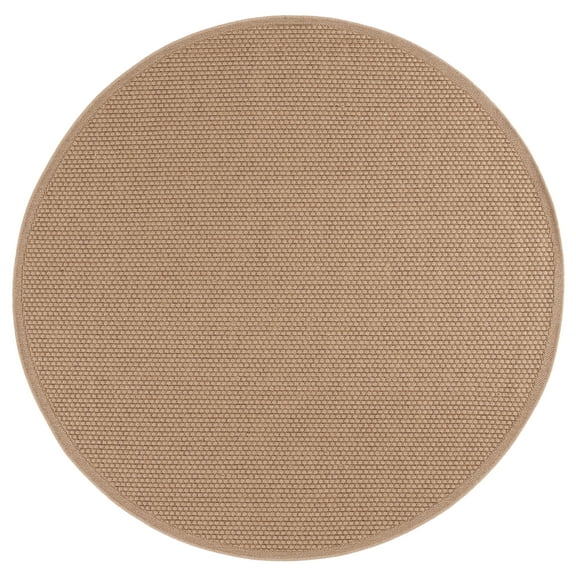SAFAVIEH Atrium Sisal Langston Solid Indoor/Outdoor Area Rug, Beige, 6'7" x 6'7" Round