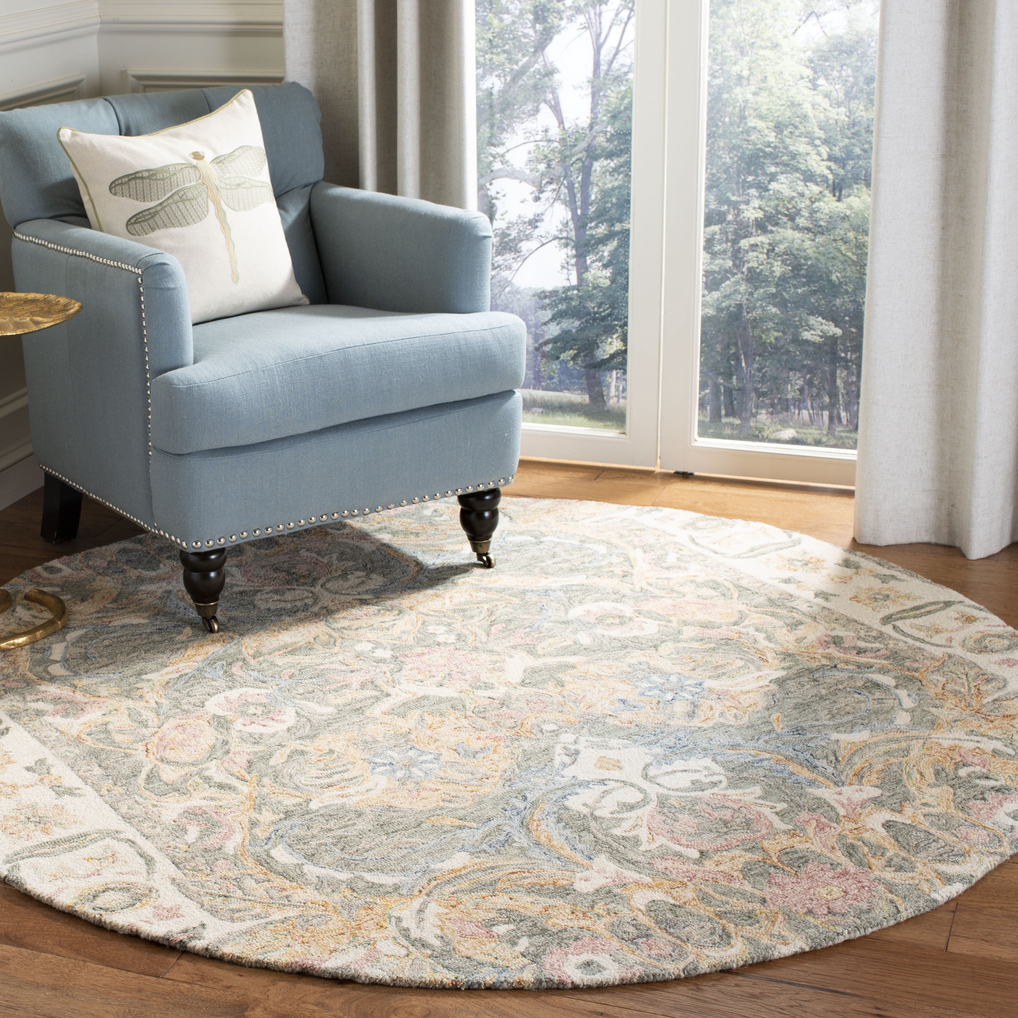 Sableye Rug SAFAVIEH Aubusson AUB104Y Handmade Ivory / Sage Rug - Walmart.com
