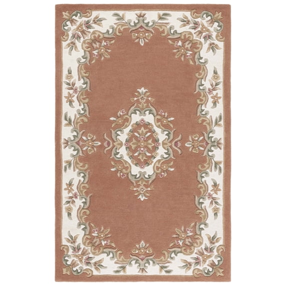 SAFAVIEH Aubusson Albus Medallion Area Rug, Peach/Ivory, 8' x 10'