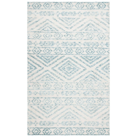 SAFAVIEH Audrey Barbara Geometric Area Rug, Ivory/Blue, 8' x 10'