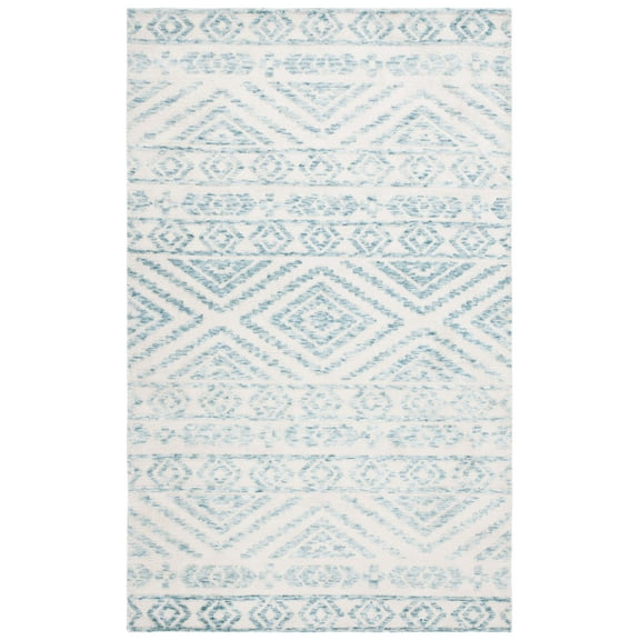SAFAVIEH Audrey Barbara Geometric Area Rug, Ivory/Blue, 8' x 10'