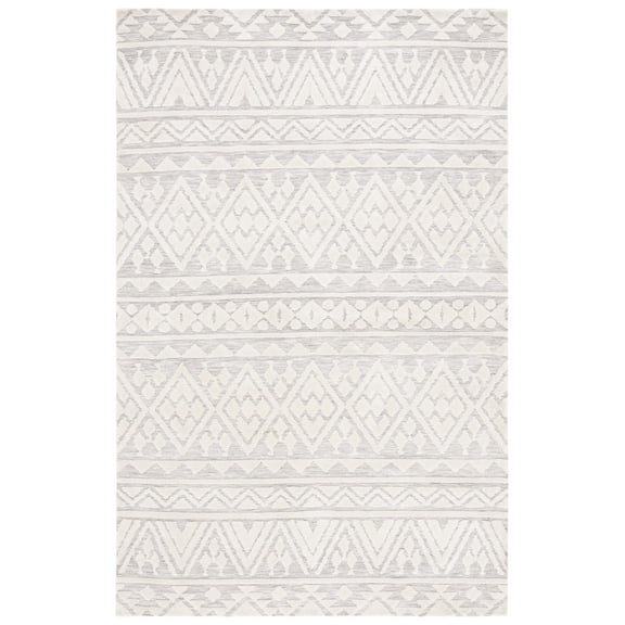 SAFAVIEH Audrey Blaire Geometric Area Rug, Grey/Ivory, 4' x 6'