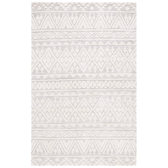 SAFAVIEH Audrey Blaire Geometric Area Rug, Grey/Ivory, 5' x 7'