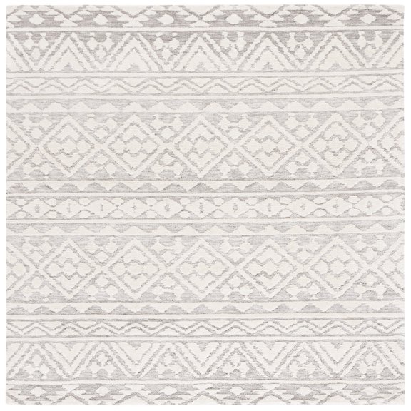 SAFAVIEH Audrey Blaire Geometric Area Rug, Grey/Ivory, 6' x 6' Square