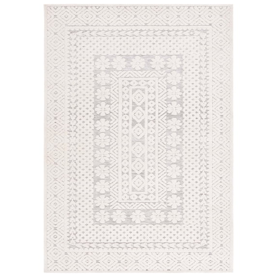 SAFAVIEH Audrey Jonie Geometric Area Rug, Grey/Ivory, 5' x 7'