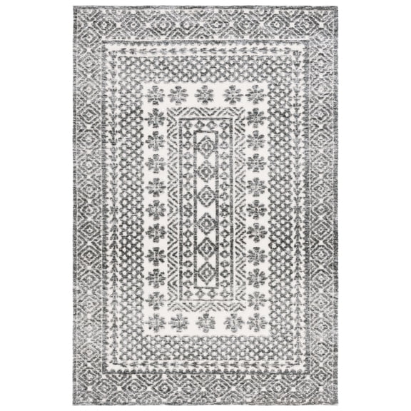 SAFAVIEH Audrey Jonie Geometric Area Rug, Ivory/Grey, 5' x 7'