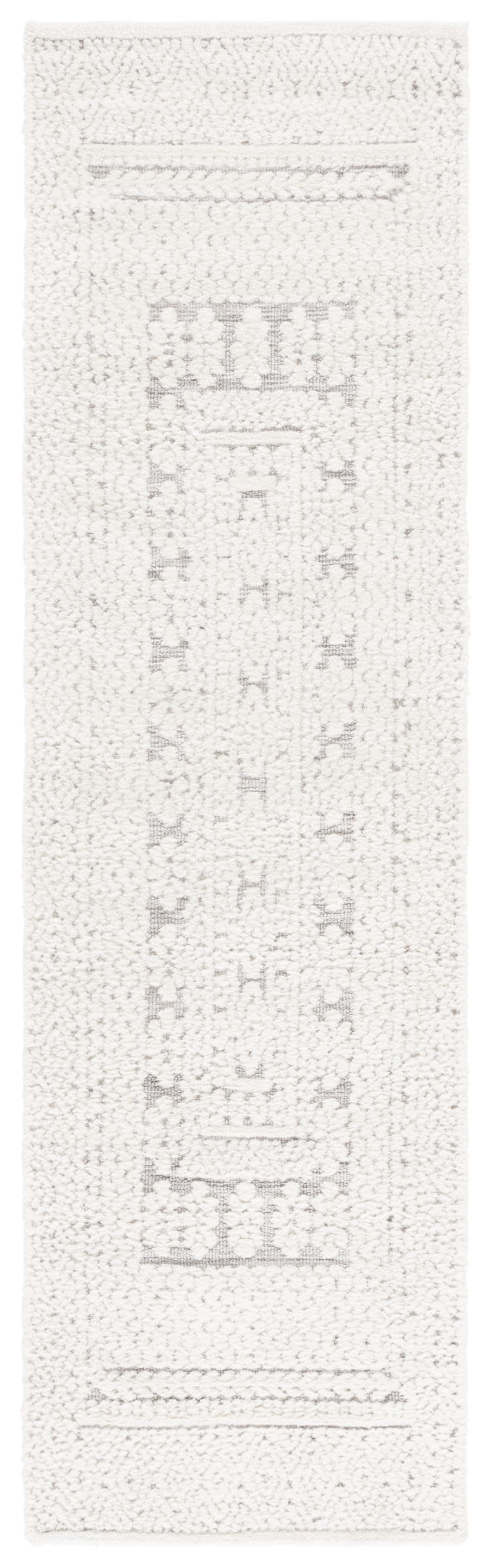 SAFAVIEH Audrey Jonie Geometric Runner Rug, Grey/Ivory, 2'3" x 8'