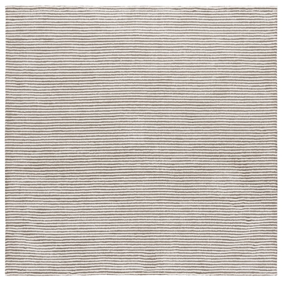 SAFAVIEH Audrey Mirjana Striped Area Rug, Ivory/Dark Grey, 6' x 6' Square
