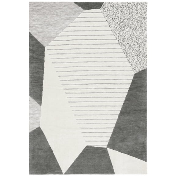 SAFAVIEH Audrey Moema Geometric Area Rug, Gray/Ivory, 8' x 10'
