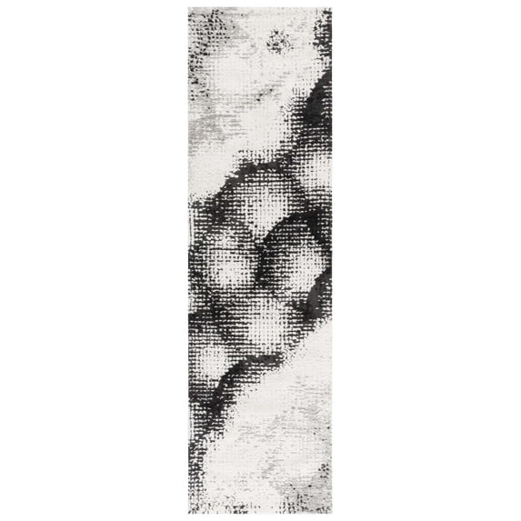 SAFAVIEH Audrey Quintella Abstract Runner Rug, Gray/Ivory, 2'3" x 8'