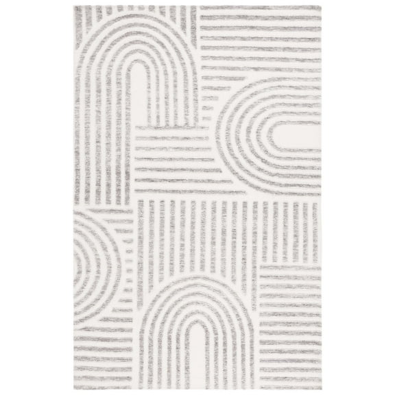 SAFAVIEH Audrey Samia Geometric Area Rug, Ivory/Grey, 8' x 10'