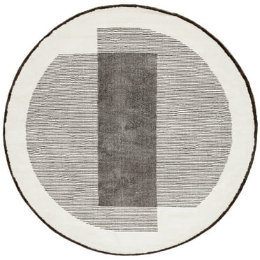 SAFAVIEH Audrey Sharyl Geometric Area Rug, Dark Grey/Ivory, 6' x 6' Round