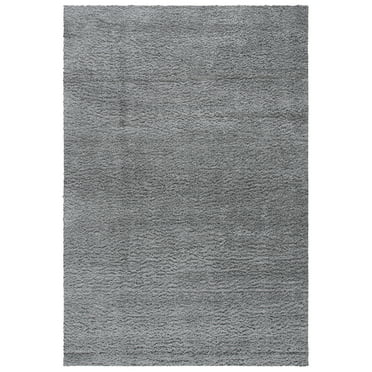 SAFAVIEH August Arvel Solid Plush Shag Area Rug, Grey, 5'3" x 7'7"