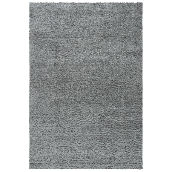 SAFAVIEH August Arvel Solid Plush Shag Area Rug, Grey, 5'3" x 7'7"