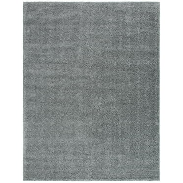 SAFAVIEH August Arvel Solid Plush Shag Area Rug, Grey, 8' x 10'