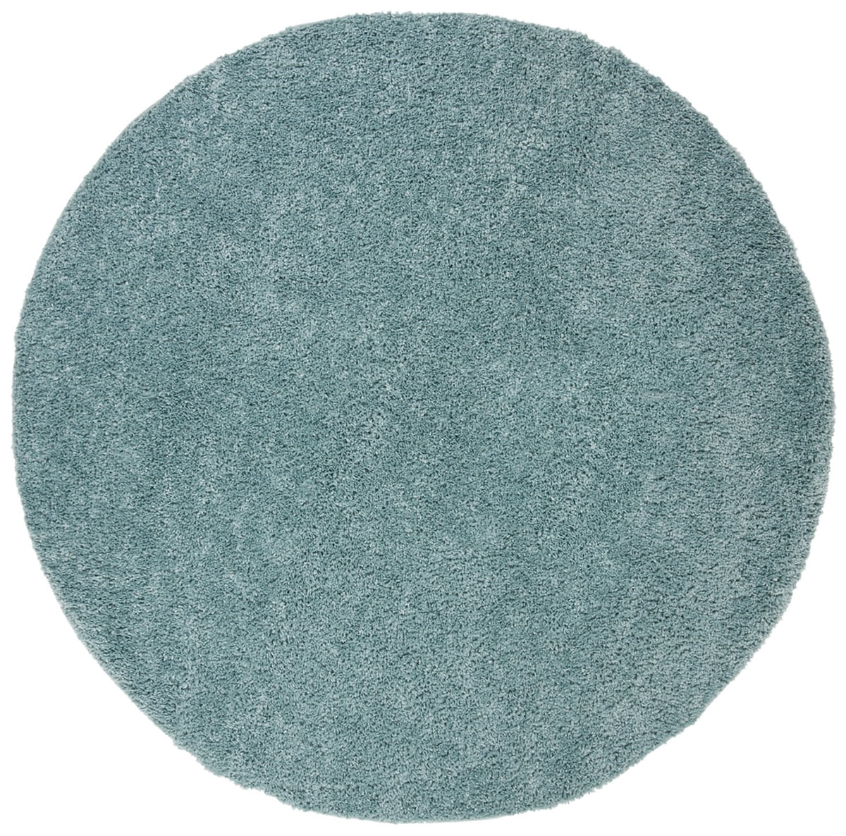 Aqua Round Synthetic Shag Area Rug, 5'3"