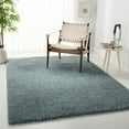 thumbnail image 1 of SAFAVIEH August Carlene Solid Plush Shag Area Rug, Aqua, 5'3" x 5'3" Square - Modern Design, Aqua, Non-Shedding & Easy Cleaning, Ultra Plush Thick Pile, Ideal for Living Room, Bedroom, 1 of 10