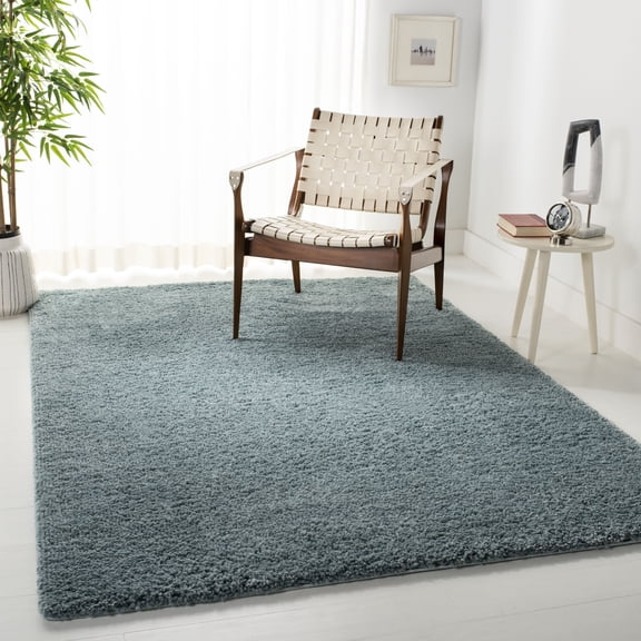 SAFAVIEH August Carlene Solid Plush Shag Area Rug, Aqua, 8' x 10' - Large - Modern Design, Aqua, Non-Shedding & Easy Cleaning, Ultra Plush Thick Pile, Ideal for Living Room, Bedroom