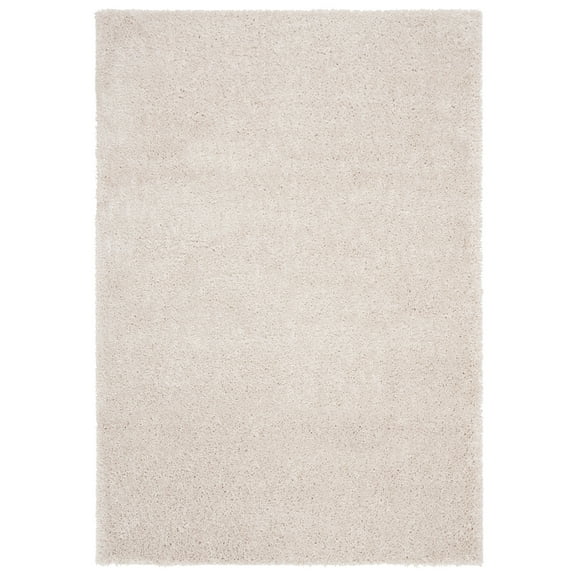 SAFAVIEH August Carlene Solid Plush Shag Area Rug, Beige, 5'3" x 7'6"