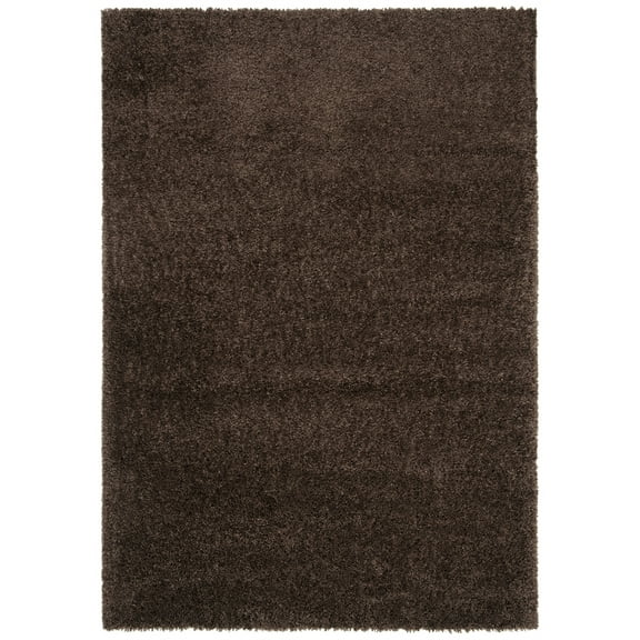 SAFAVIEH August Carlene Solid Plush Shag Area Rug, Brown, 3' x 5'