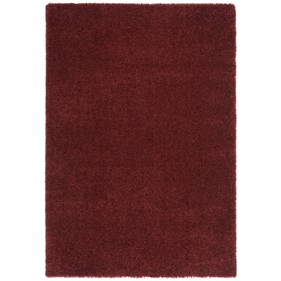 SAFAVIEH August Carlene Solid Plush Shag Area Rug, Burgundy, 10' x 14' - X-Large - Modern Design, Burgundy, Non-Shedding & Easy Cleaning, Ultra Plush Thick Pile, Ideal for Living Room, Bedroom