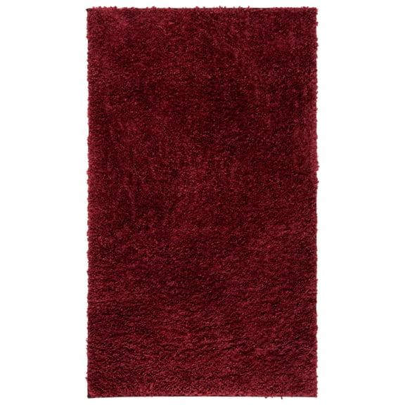 SAFAVIEH August Carlene Solid Plush Shag Area Rug, Burgundy, 2'3" x 4'